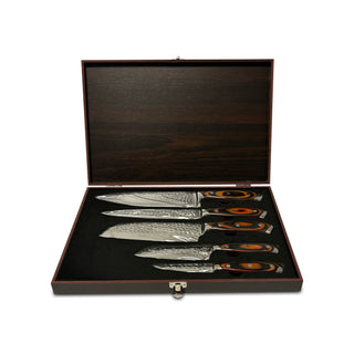 Royal Swiss - Coffret de couteaux de luxe 5 pièces avec boîte de rangement 